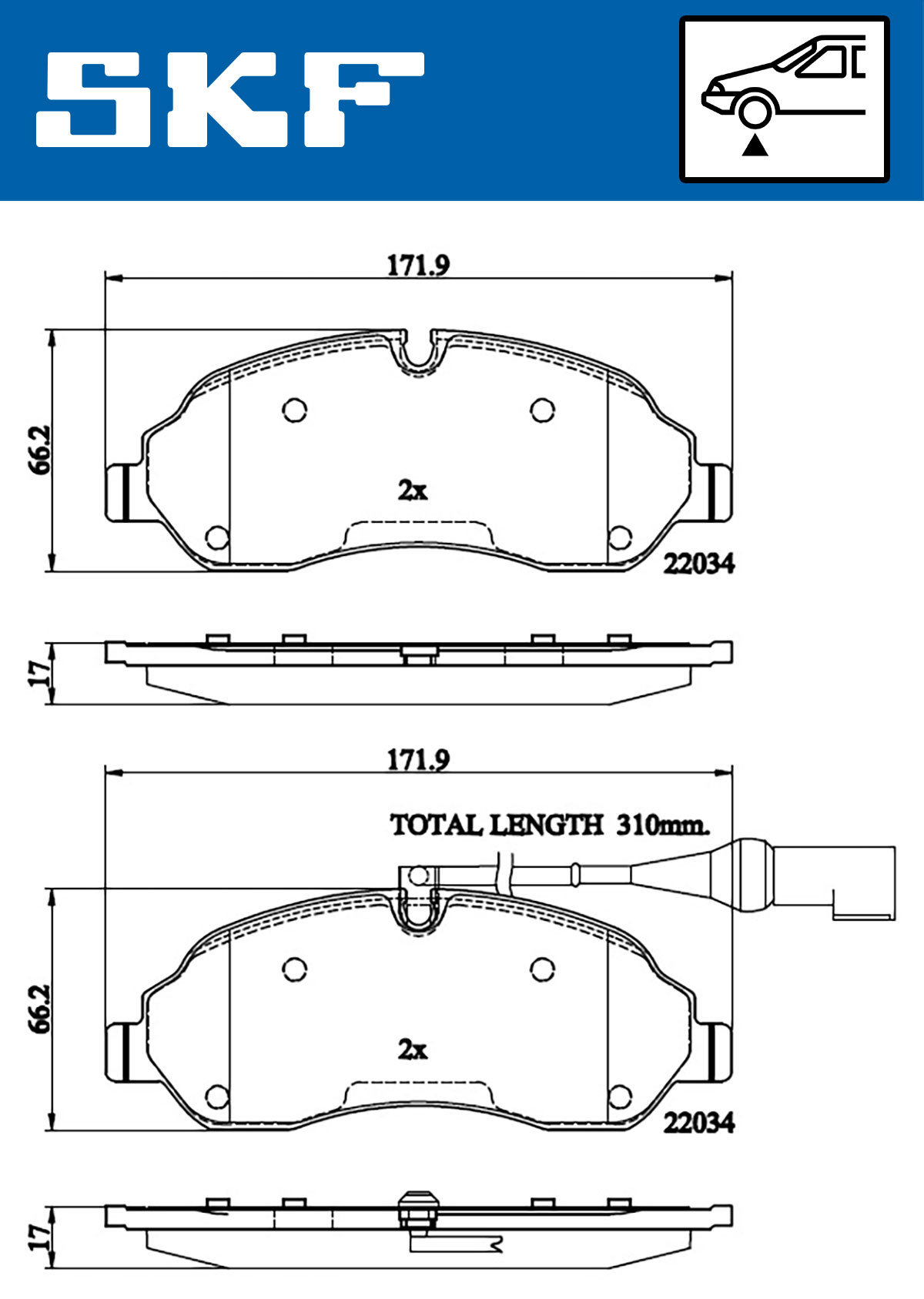 Set placute frana,frana disc VKBP 80377 E SKF